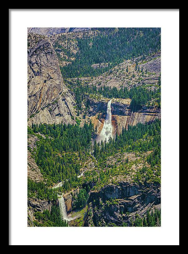 Double Waterfall in Glacier Point - Framed Print