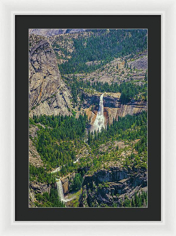 Double Waterfall in Glacier Point - Framed Print
