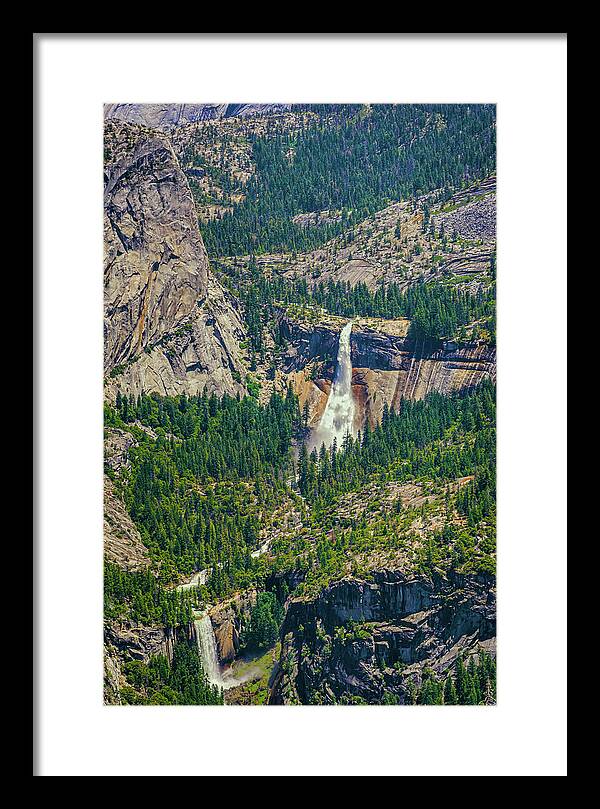 Double Waterfall in Glacier Point - Framed Print