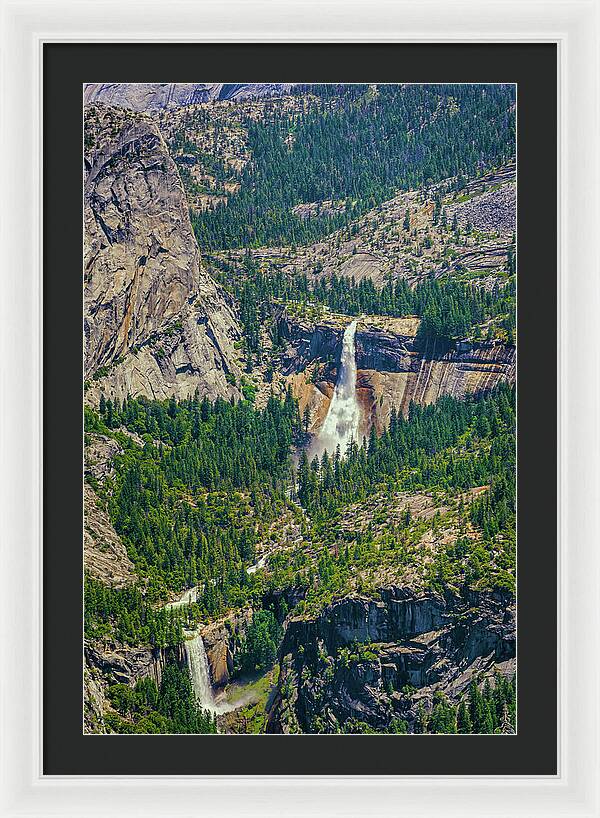Double Waterfall in Glacier Point - Framed Print