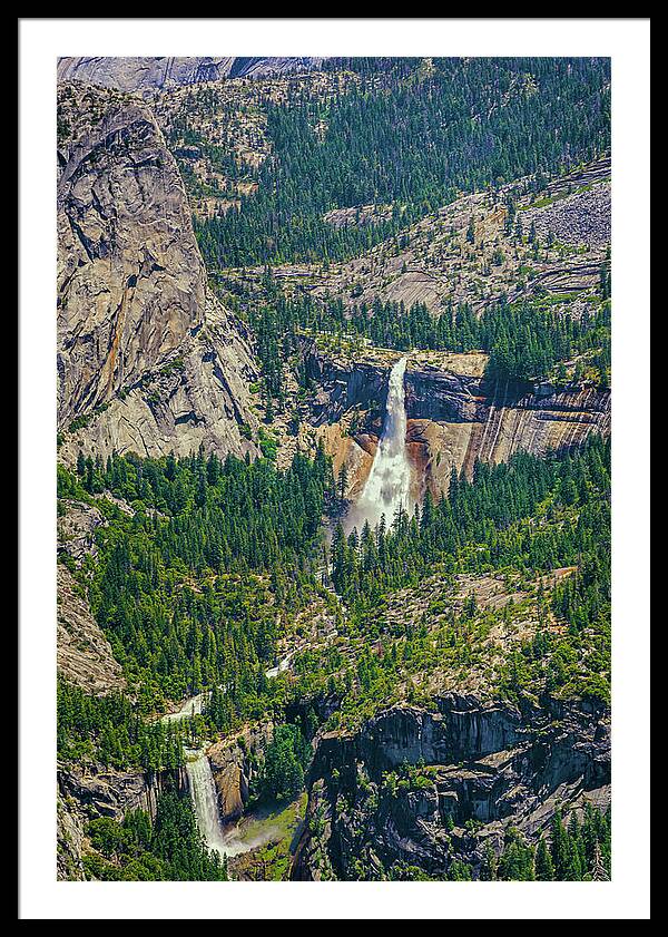 Double Waterfall in Glacier Point - Framed Print