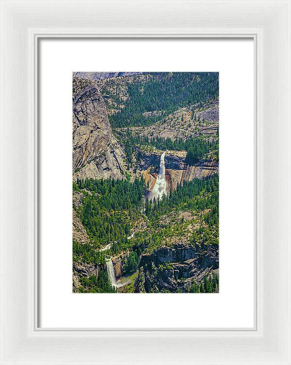Double Waterfall in Glacier Point - Framed Print