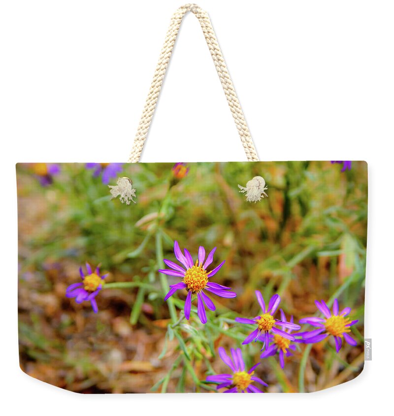 Dreamy Purple and Yellow Flowers Landscape - Weekender Tote Bag