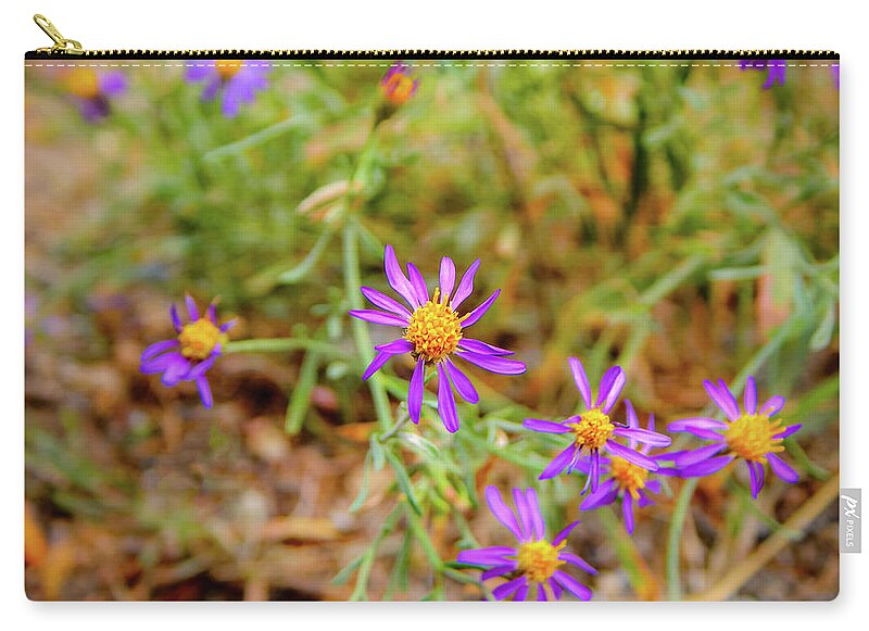 Dreamy Purple and Yellow Flowers Landscape - Zip Pouch