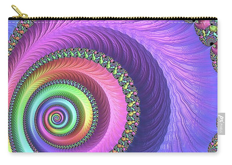 Easter Pastels Digital Fractals - Zip Pouch