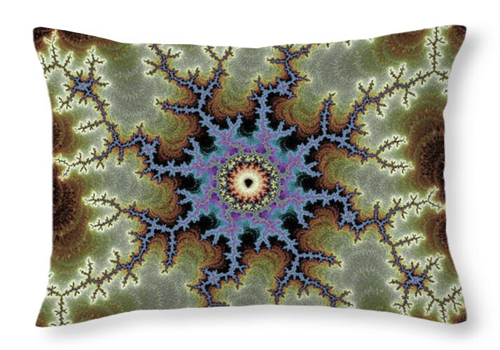 Electric Rays of Fractals Abstracts - Throw Pillow