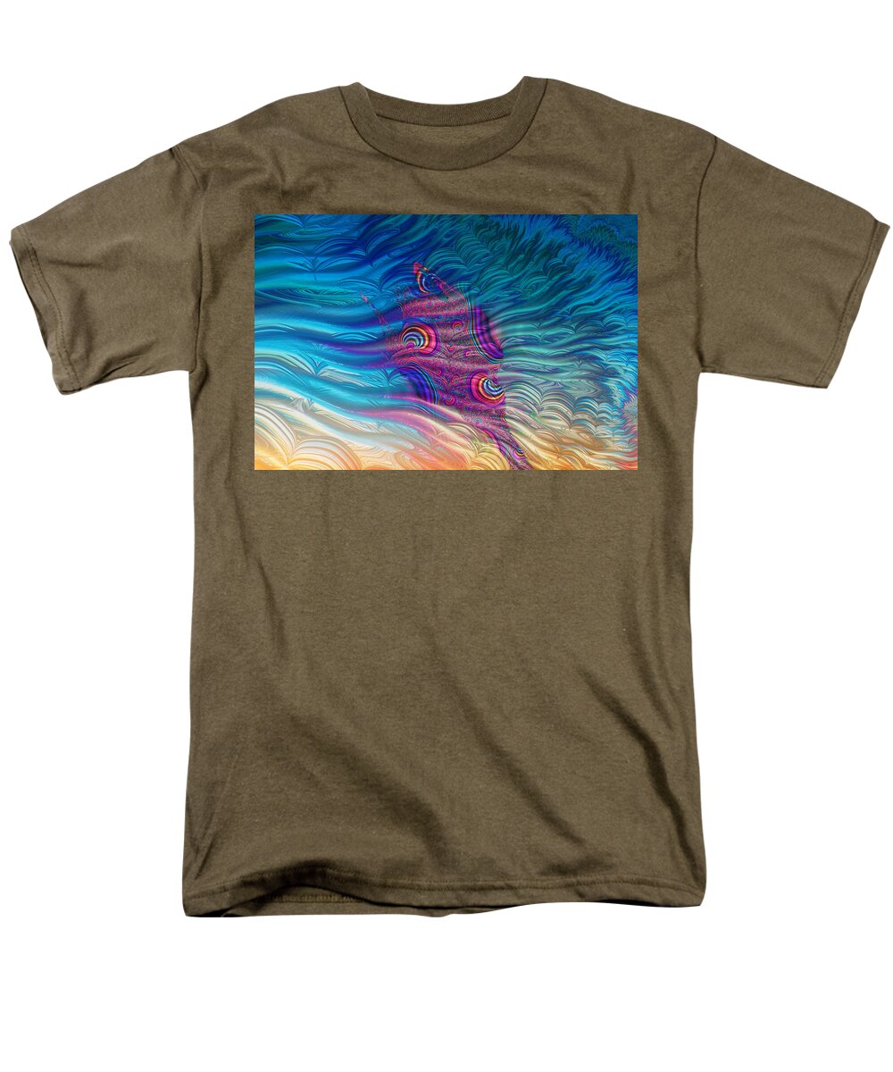 Feathery Fractals Artistic Design - Men's T-Shirt (Regular Fit)