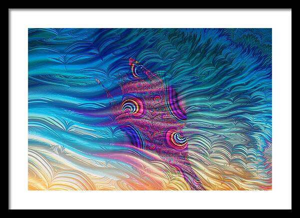 Feathery Fractals Artistic Design - Framed Print