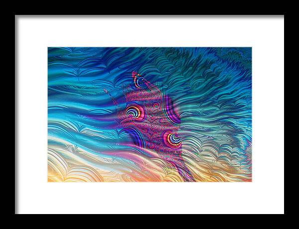 Feathery Fractals Artistic Design - Framed Print