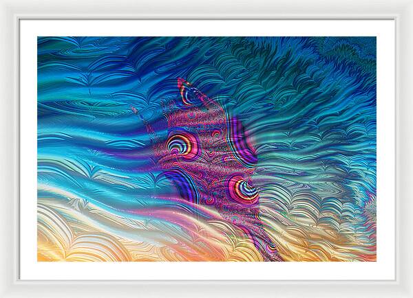 Feathery Fractals Artistic Design - Framed Print