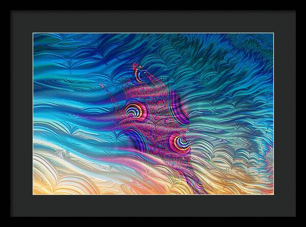 Feathery Fractals Artistic Design - Framed Print
