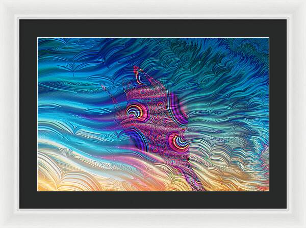 Feathery Fractals Artistic Design - Framed Print