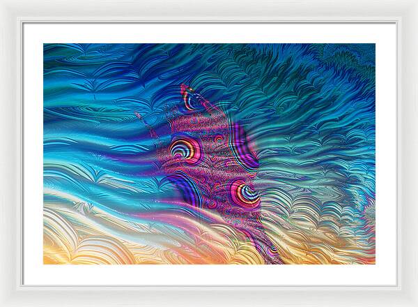 Feathery Fractals Artistic Design - Framed Print