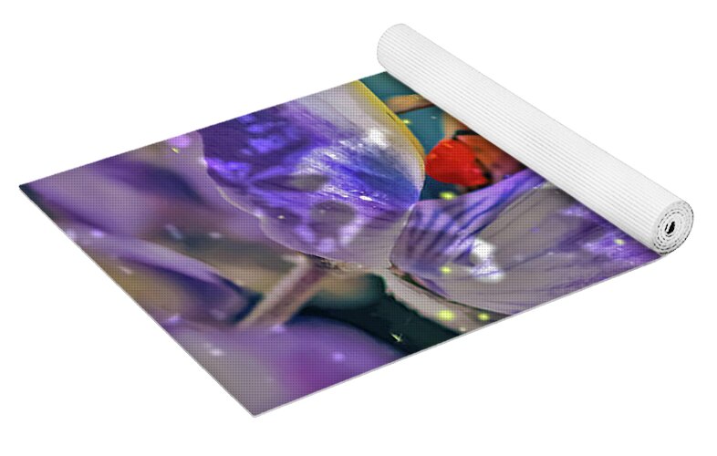 Fireworks and Bee on Flower - Yoga Mat