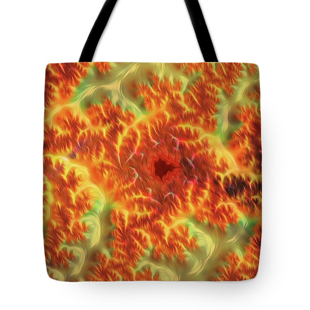 Firey Fractals of Orange and Yellow - Tote Bag