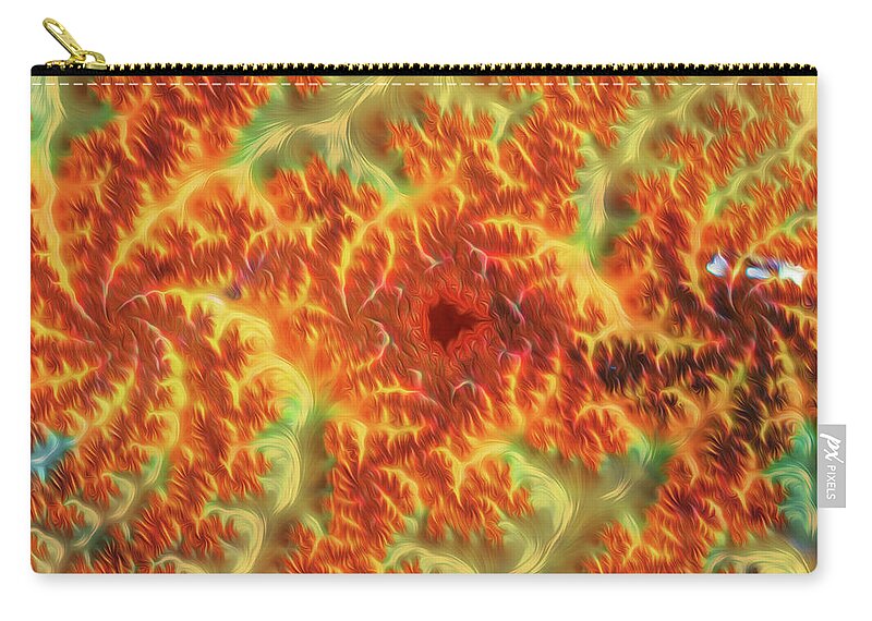 Firey Fractals of Orange and Yellow - Zip Pouch