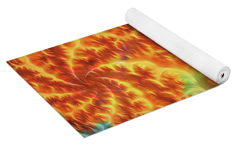 Firey Fractals of Orange and Yellow - Yoga Mat