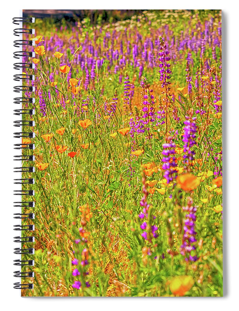 Flower Galore Purple and Yellow - Spiral Notebook
