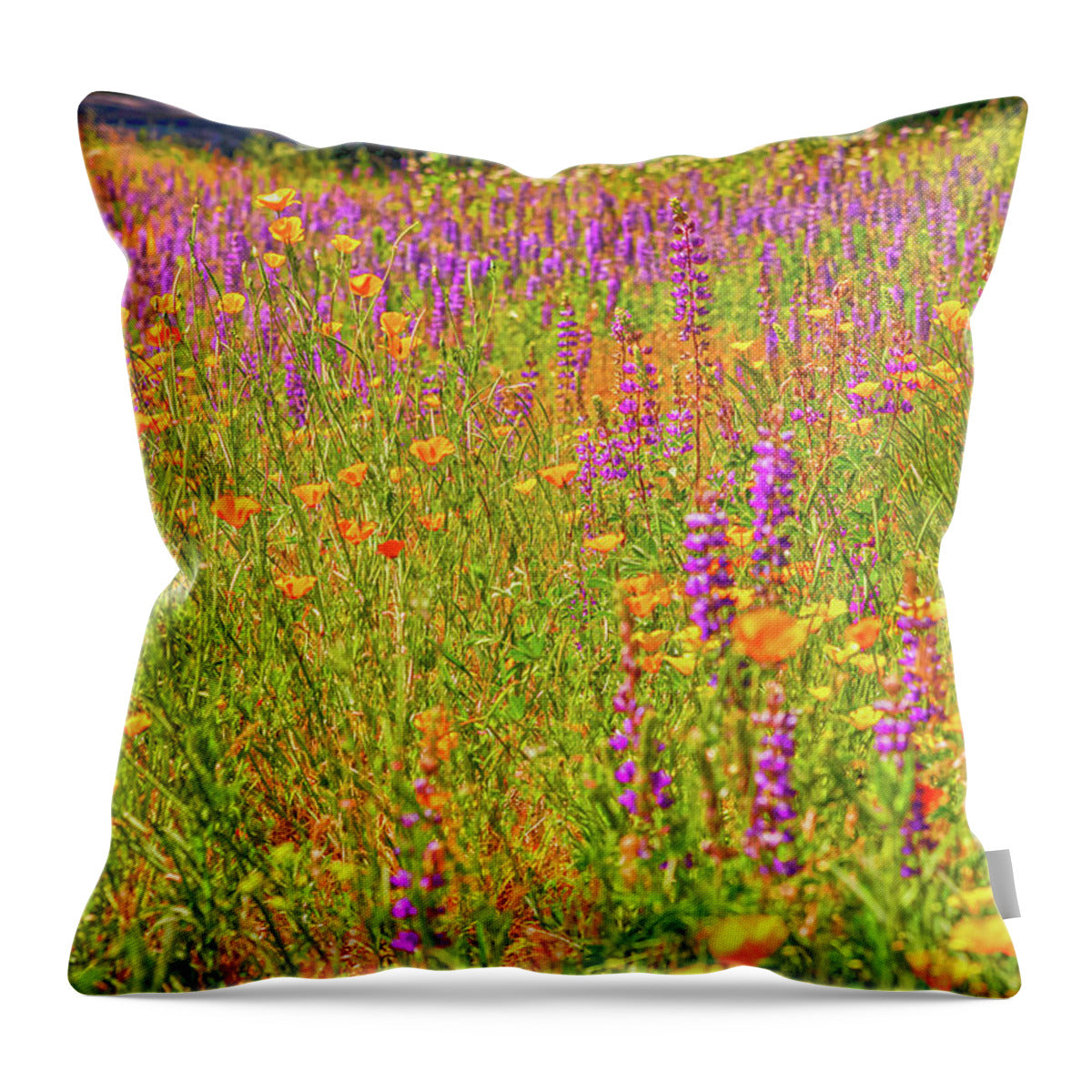 Flower Galore Purple and Yellow - Throw Pillow