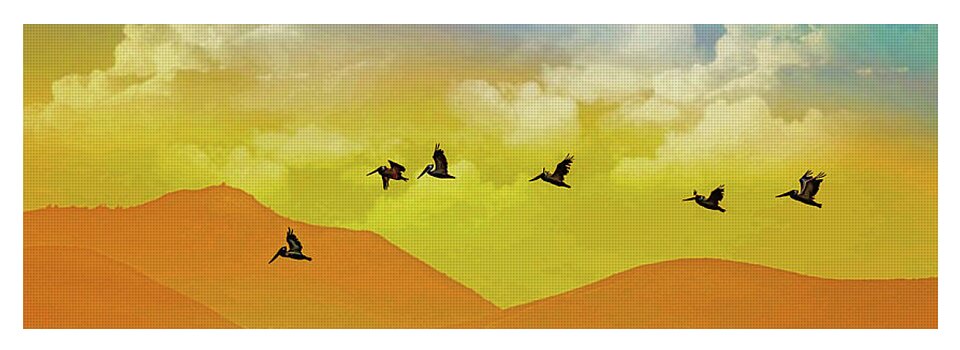 Flying Birds on an artistic background - Yoga Mat