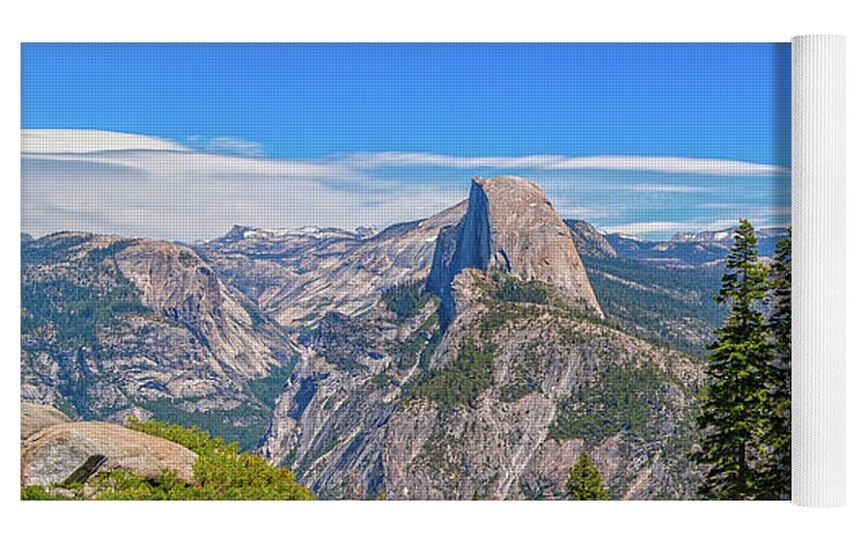 Forest Landscape of Half Dome and Waterfall - Yoga Mat