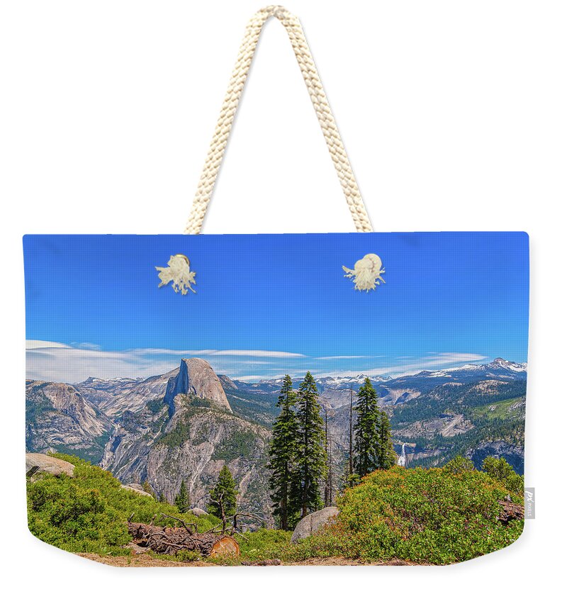Forest Landscape of Half Dome and Waterfall - Weekender Tote Bag