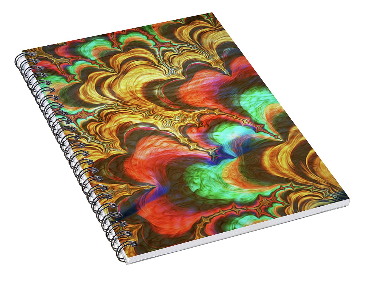 Fractal Abstracts of Waves - Spiral Notebook
