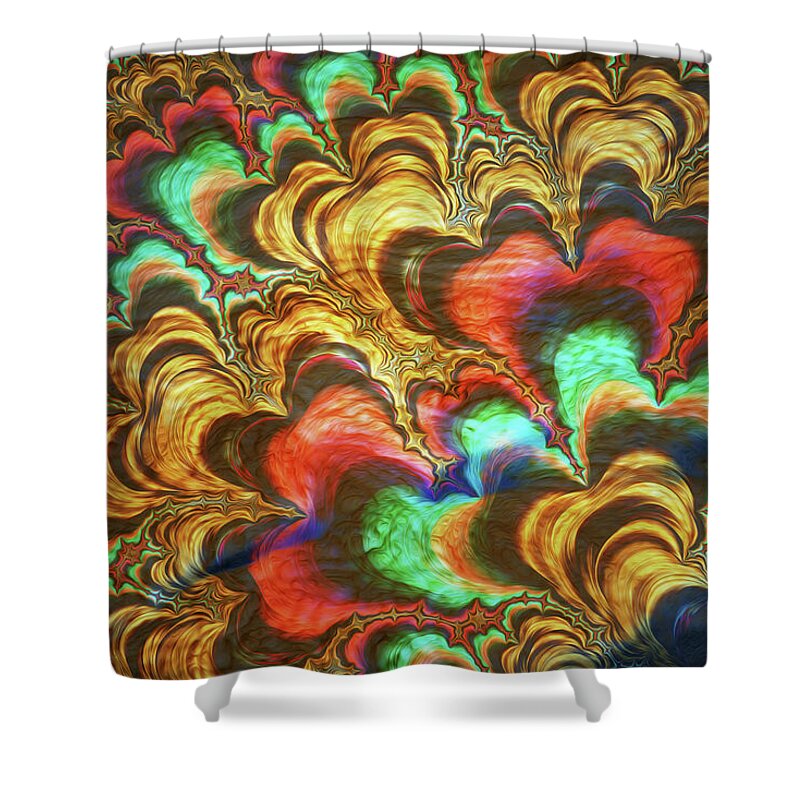 Fractal Abstracts of Waves - Shower Curtain