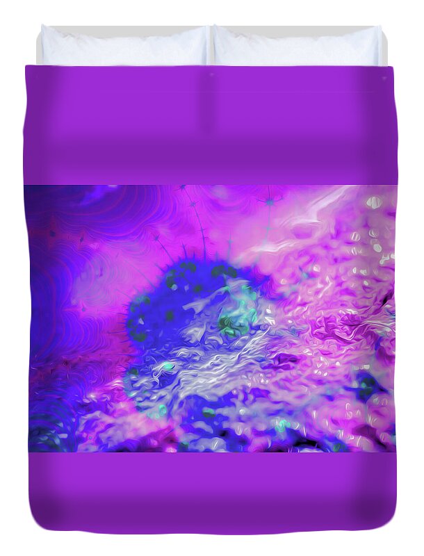 Fractal art of Dark Purples and Magentas - Duvet Cover