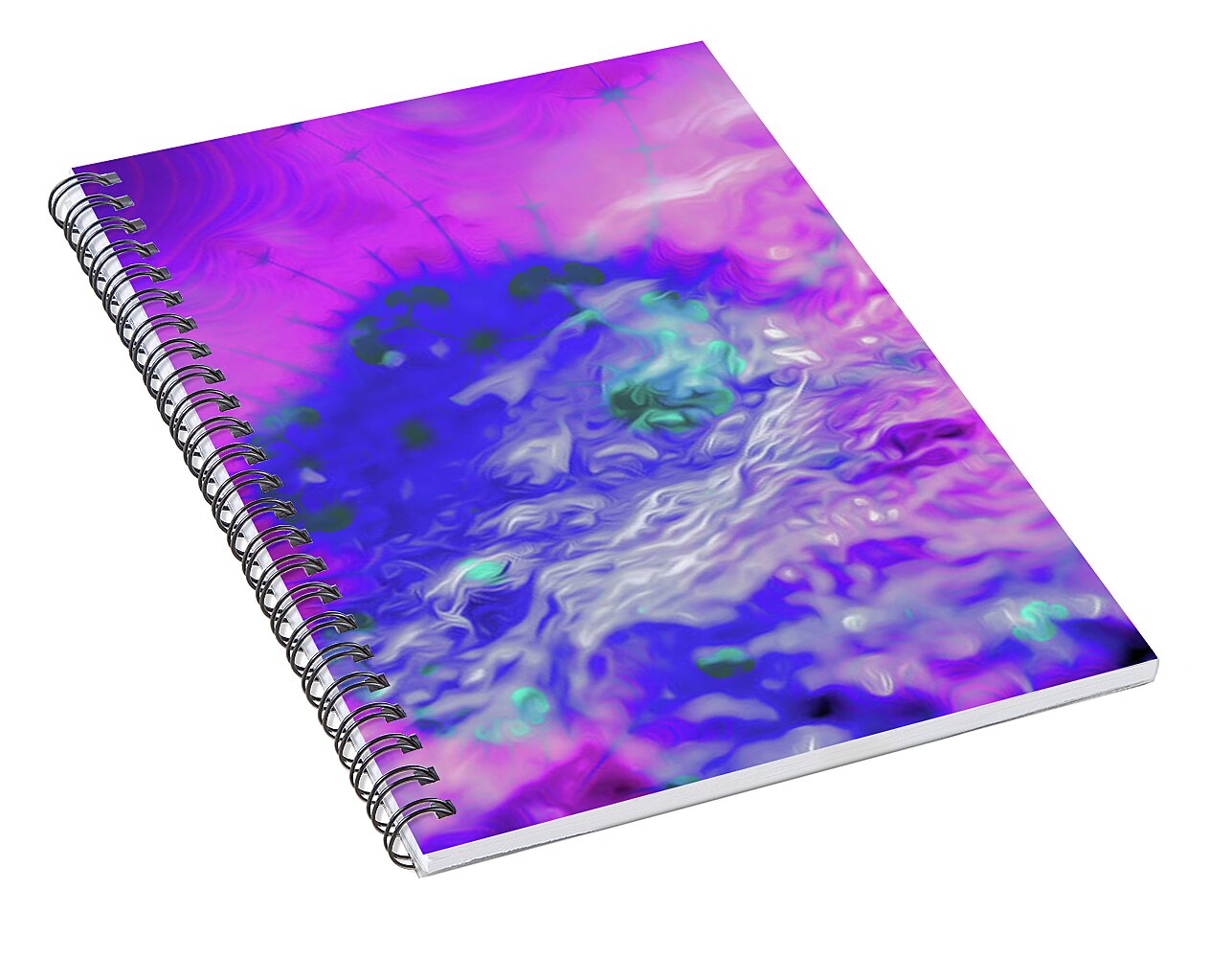 Fractal art of Dark Purples and Magentas - Spiral Notebook