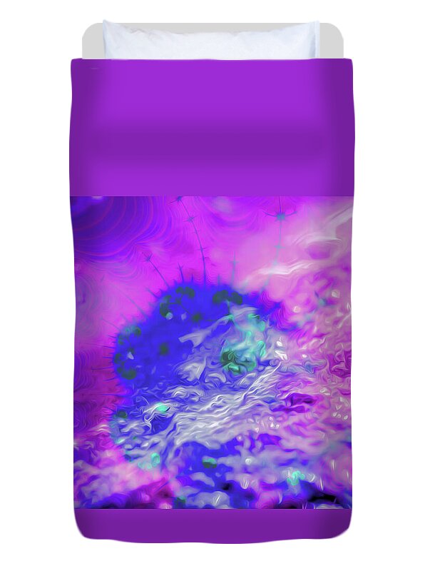 Fractal art of Dark Purples and Magentas - Duvet Cover