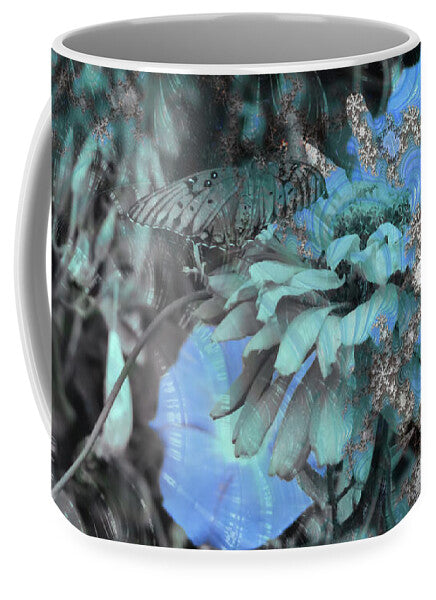 Fractals of Blue in a Garden - Mug