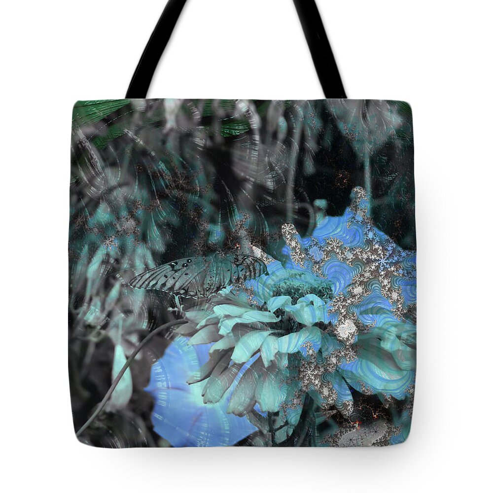 Fractals of Blue in a Garden - Tote Bag