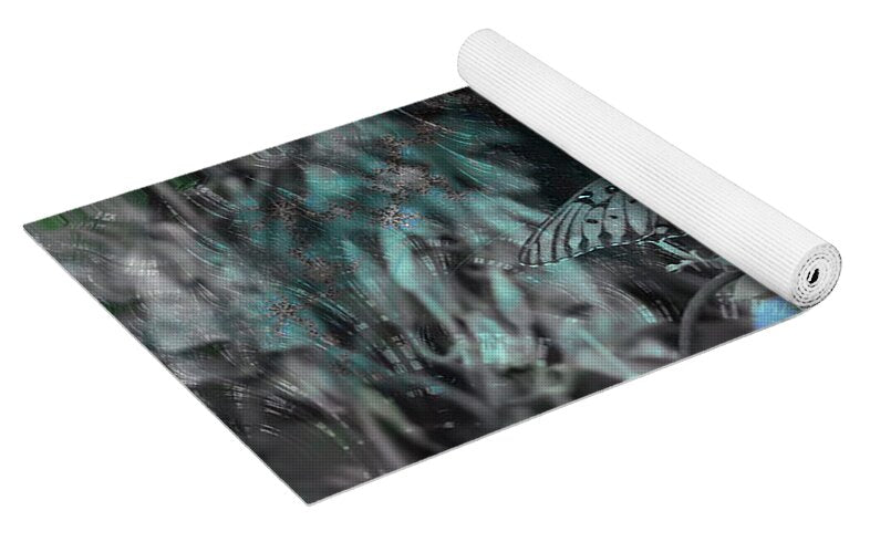 Fractals of Blue in a Garden - Yoga Mat