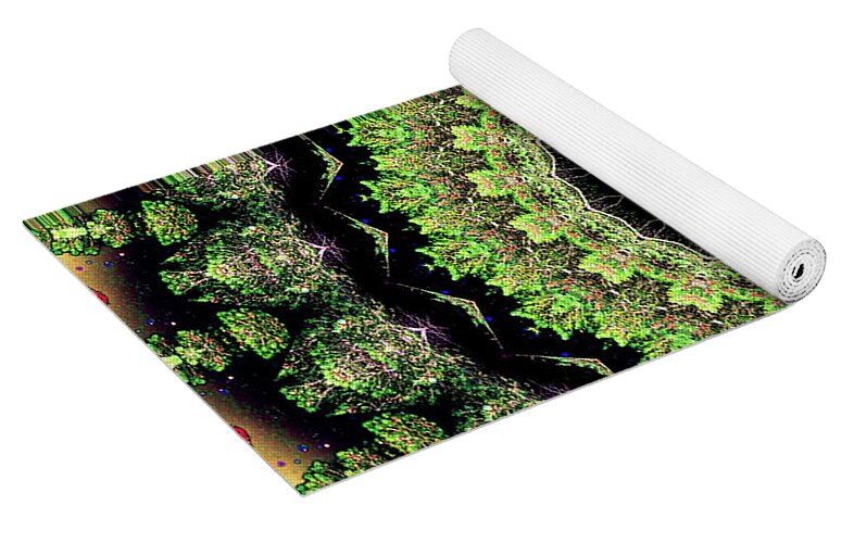 Fractals of Greens Kaleidoscope Pattern - Yoga Mat