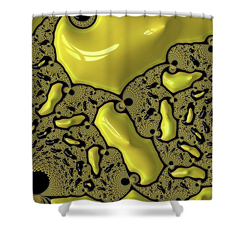 Fractals of Yellow Abstracts - Shower Curtain