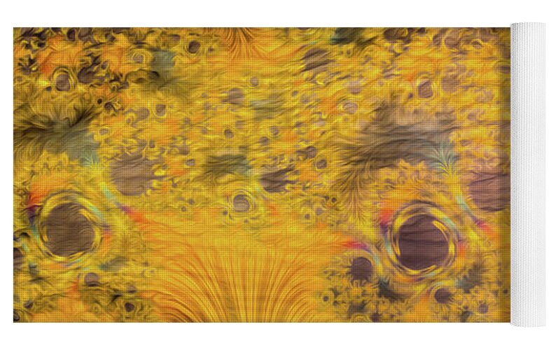 Fractals of Yellow Art - Yoga Mat