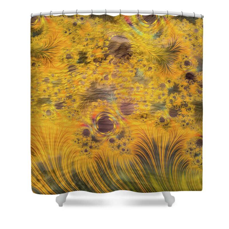 Fractals of Yellow Art - Shower Curtain