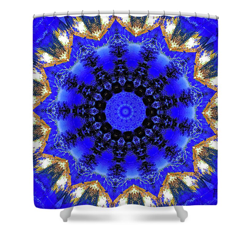 Frequency of Blues Artistic Design - Shower Curtain