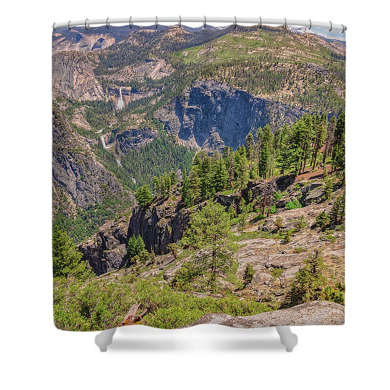 Glacier Point High Above Scene - Shower Curtain