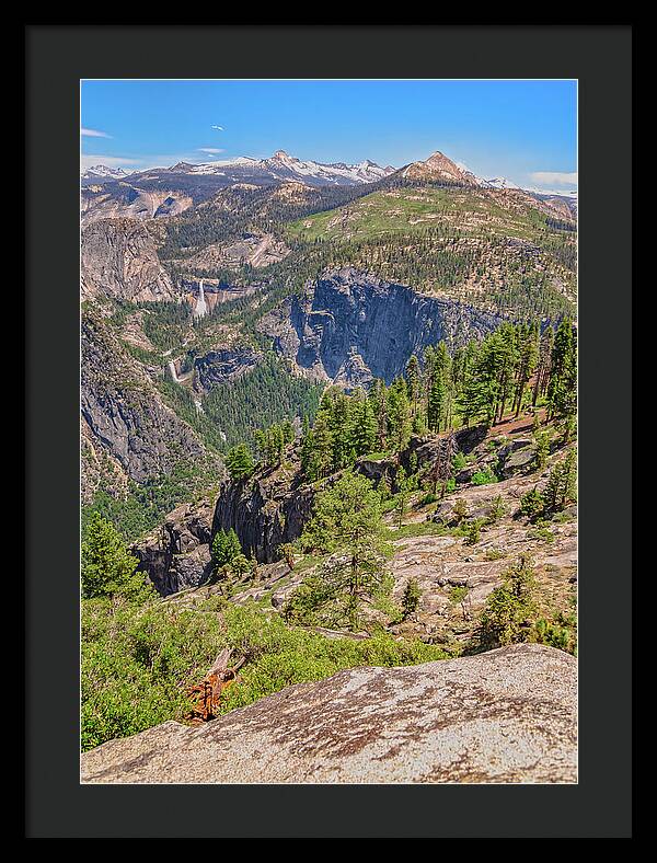 Glacier Point High Above Scene - Framed Print