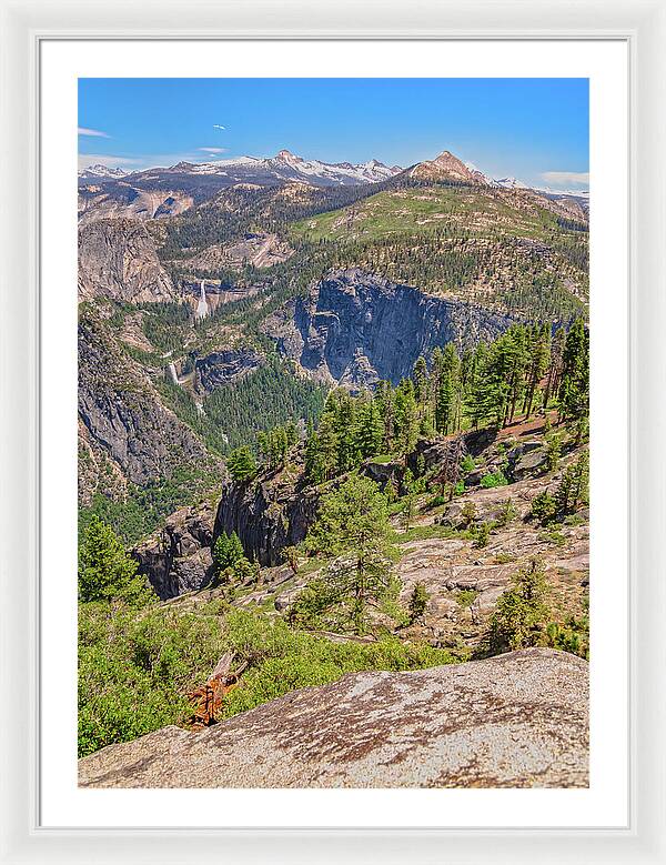 Glacier Point High Above Scene - Framed Print