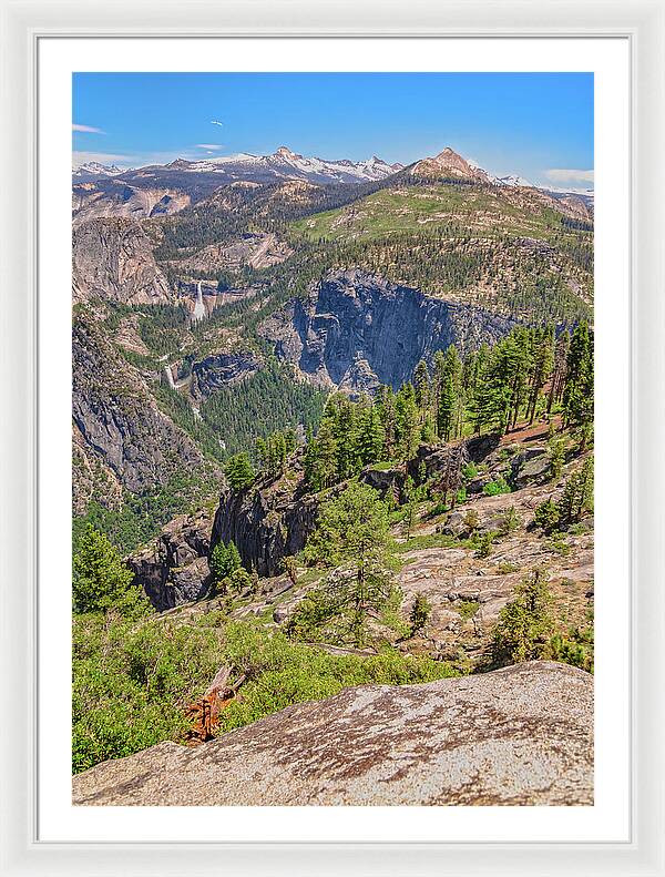 Glacier Point High Above Scene - Framed Print
