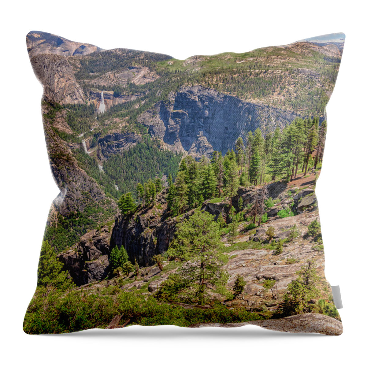 Glacier Point High Above Scene - Throw Pillow