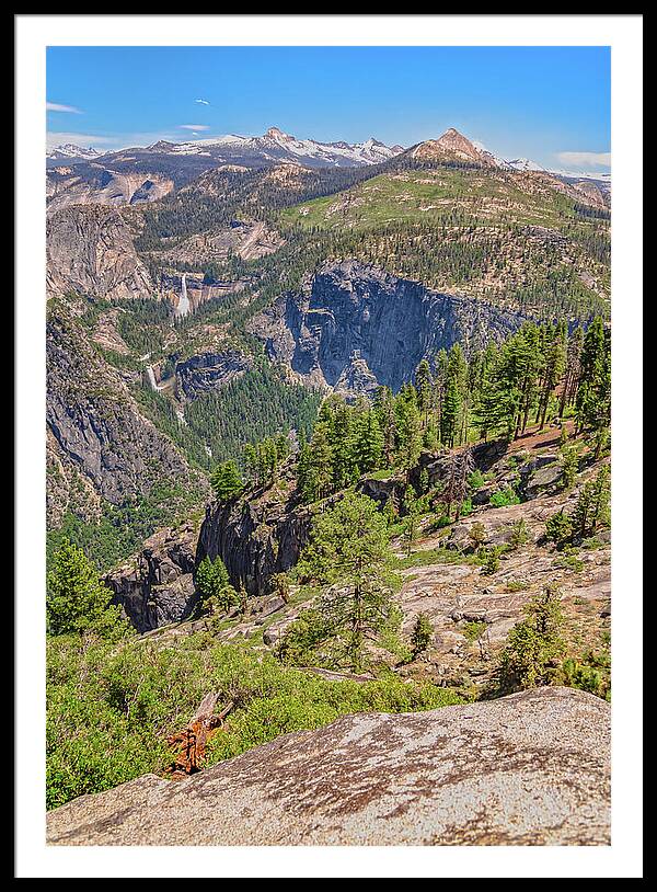 Glacier Point High Above Scene - Framed Print