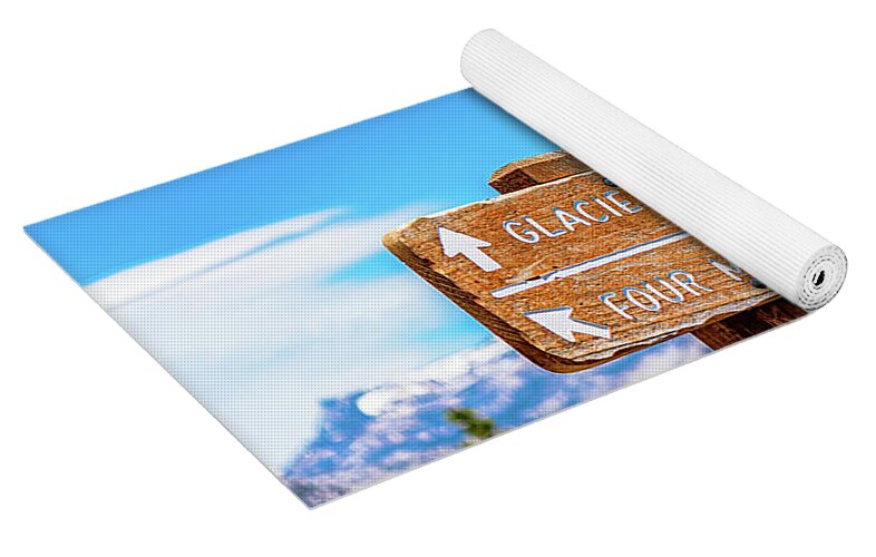 Glacier Point Sign and Half Dome in the Distance - Yoga Mat