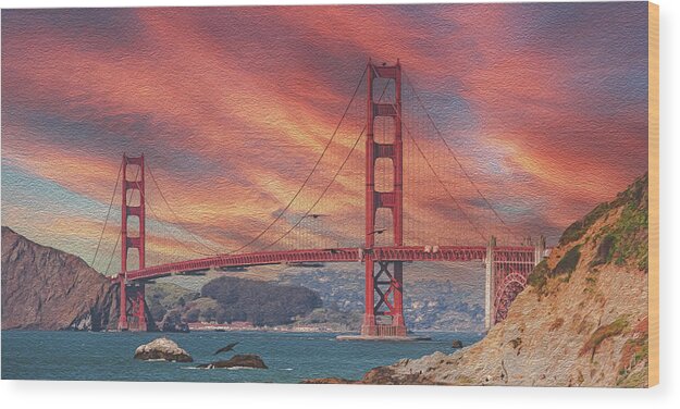 Golde Gate from Baker Beach San Francisco - Wood Print