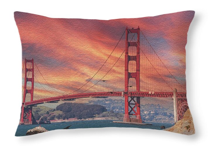 Golde Gate from Baker Beach San Francisco - Throw Pillow