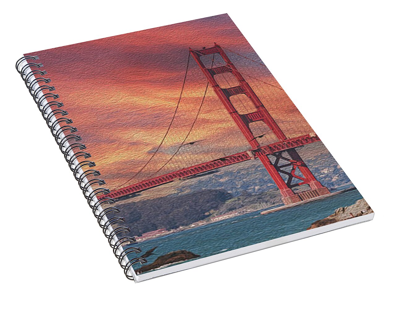 Golde Gate from Baker Beach San Francisco - Spiral Notebook