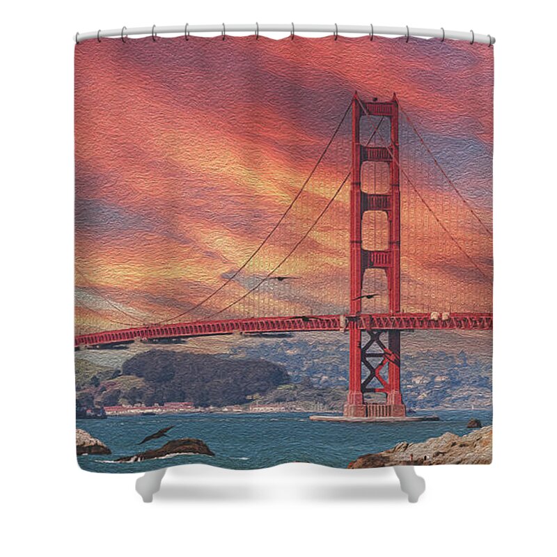 Golde Gate from Baker Beach San Francisco - Shower Curtain